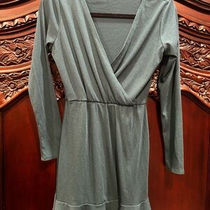 Elegant Green Wrap Dress